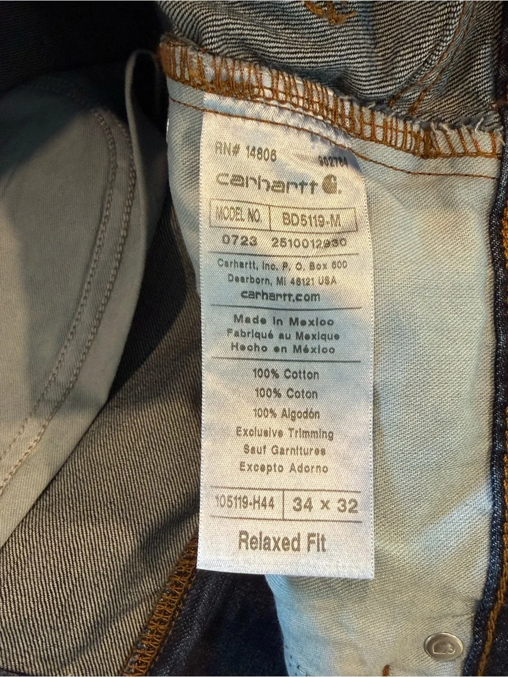 Carhartt measurements… waist
